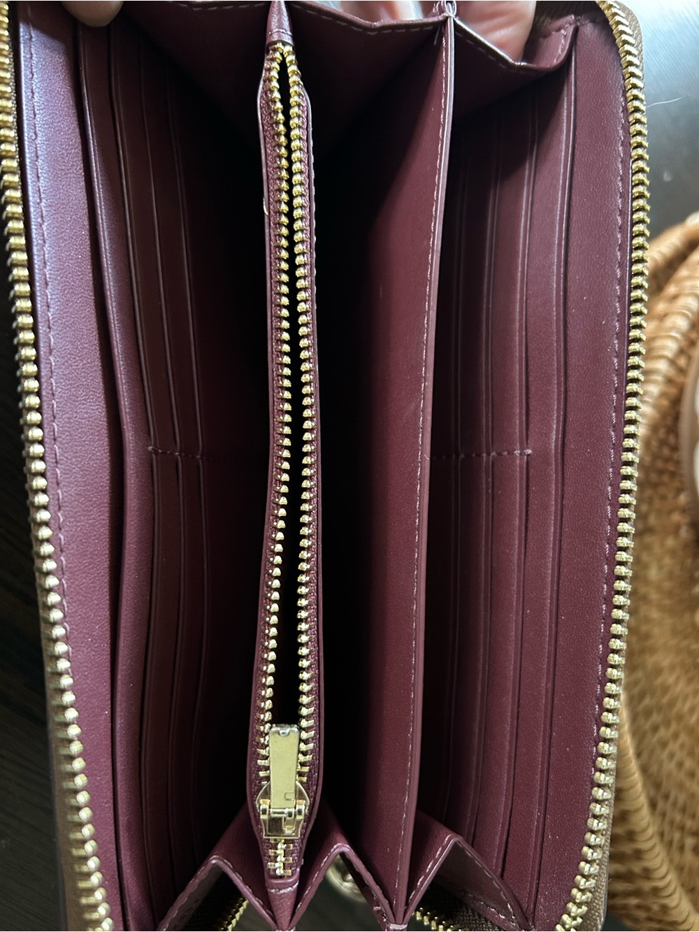 Coach Rainbow Signature Zip Around Wallet in Brown Canvas - Picture 4 of 4